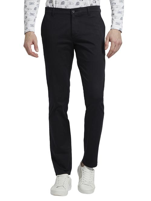 navy blue solid chinos - 17504508 -  Standard Image - 0