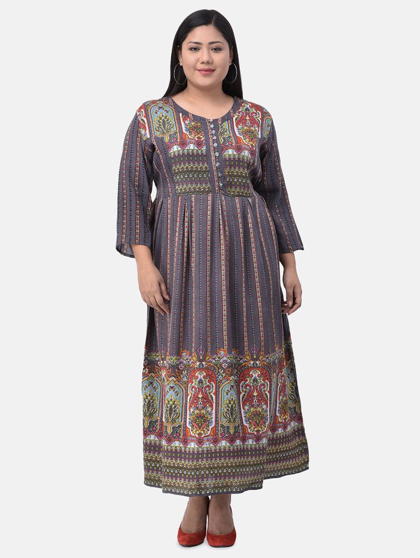 printed maxi plus dress  - 17504706 -  Zoom Image - 0