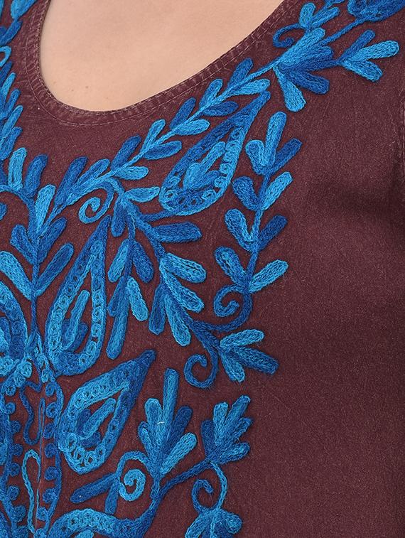embroidered asymmetric plus dress - 17504749 - Standard Image - 3