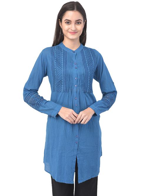 mandarin neck regular tunic - 17504769 - Standard Image - 0