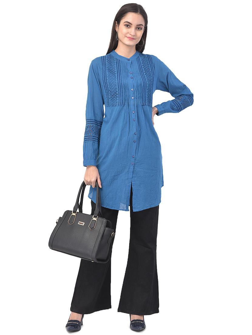 mandarin neck regular tunic - 17504769 - Standard Image - 3