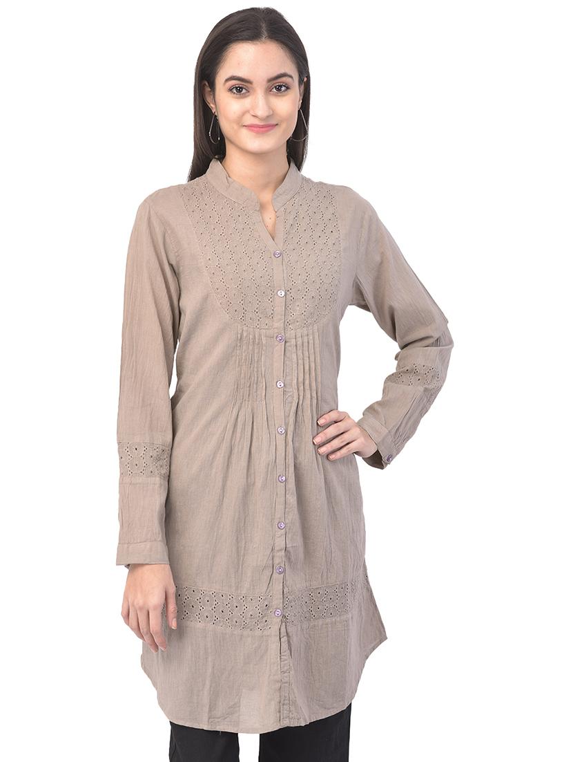 mandarin neck regular tunic - 17504771 - Zoom Image - 0