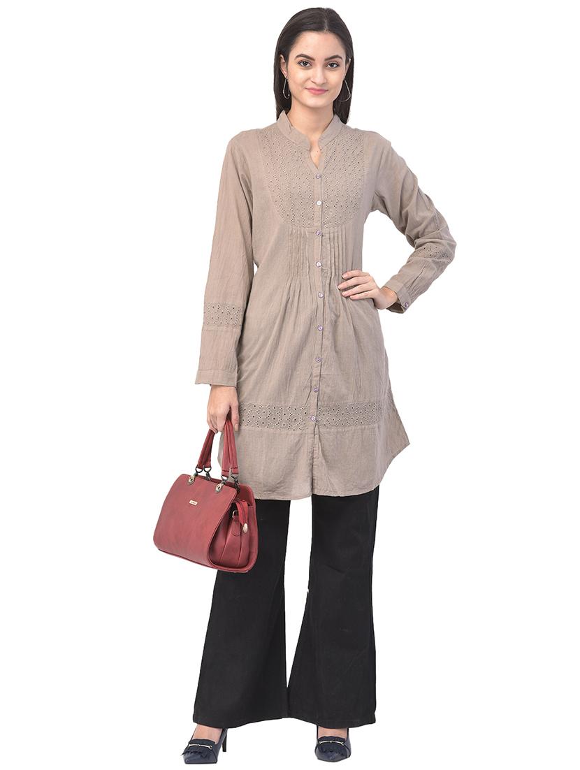 mandarin neck regular tunic - 17504771 - Standard Image - 3