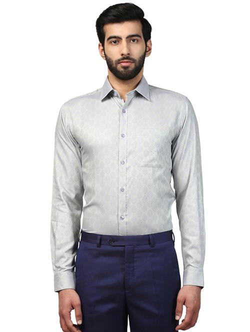 grey printed formal shirt - 17505963 - Standard Image - 0