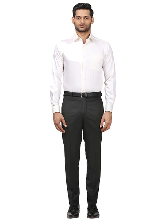 off white solid formal shirt - 17505994 - Standard Image - 3