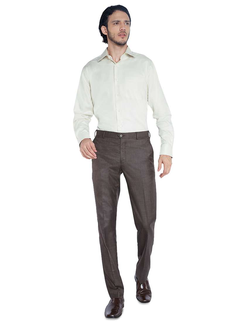 off white solid formal shirt - 17506038 - Standard Image - 3