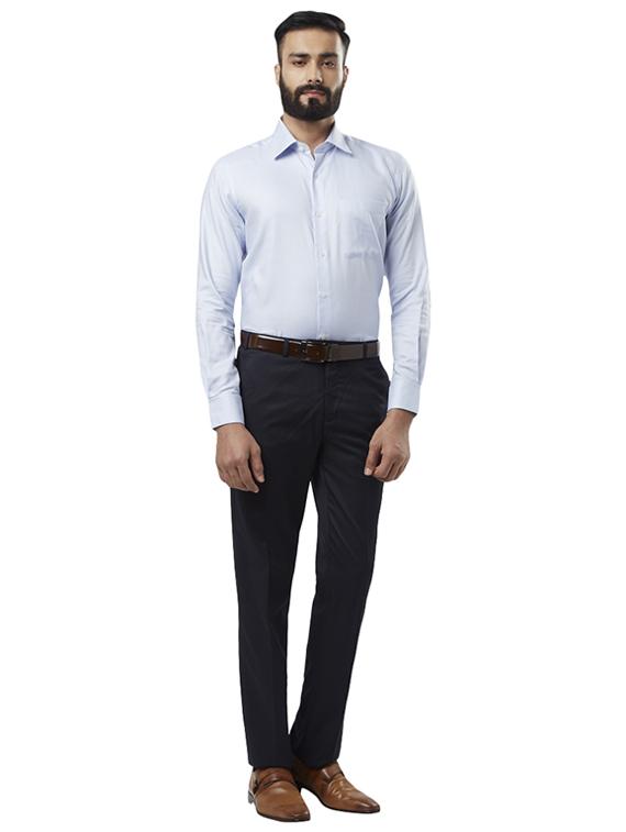 light blue self design formal shirt - 17506041 - Standard Image - 3