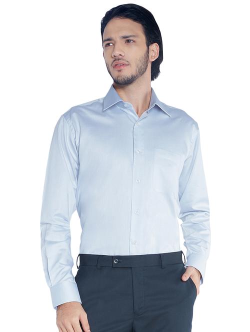 light blue solid formal shirt - 17506058 - Standard Image - 0
