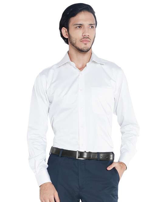 white solid formal shirt - 17506059 - Standard Image - 0