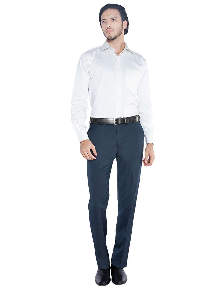 white solid formal shirt - 17506059 - Standard Image - 3