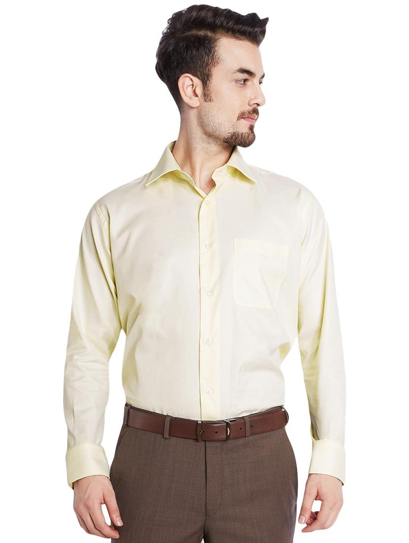 yellow solid formal shirt - 17506061 - Zoom Image - 0