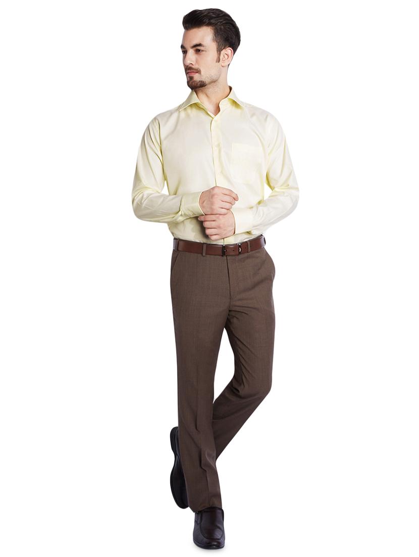 yellow solid formal shirt - 17506061 - Standard Image - 3