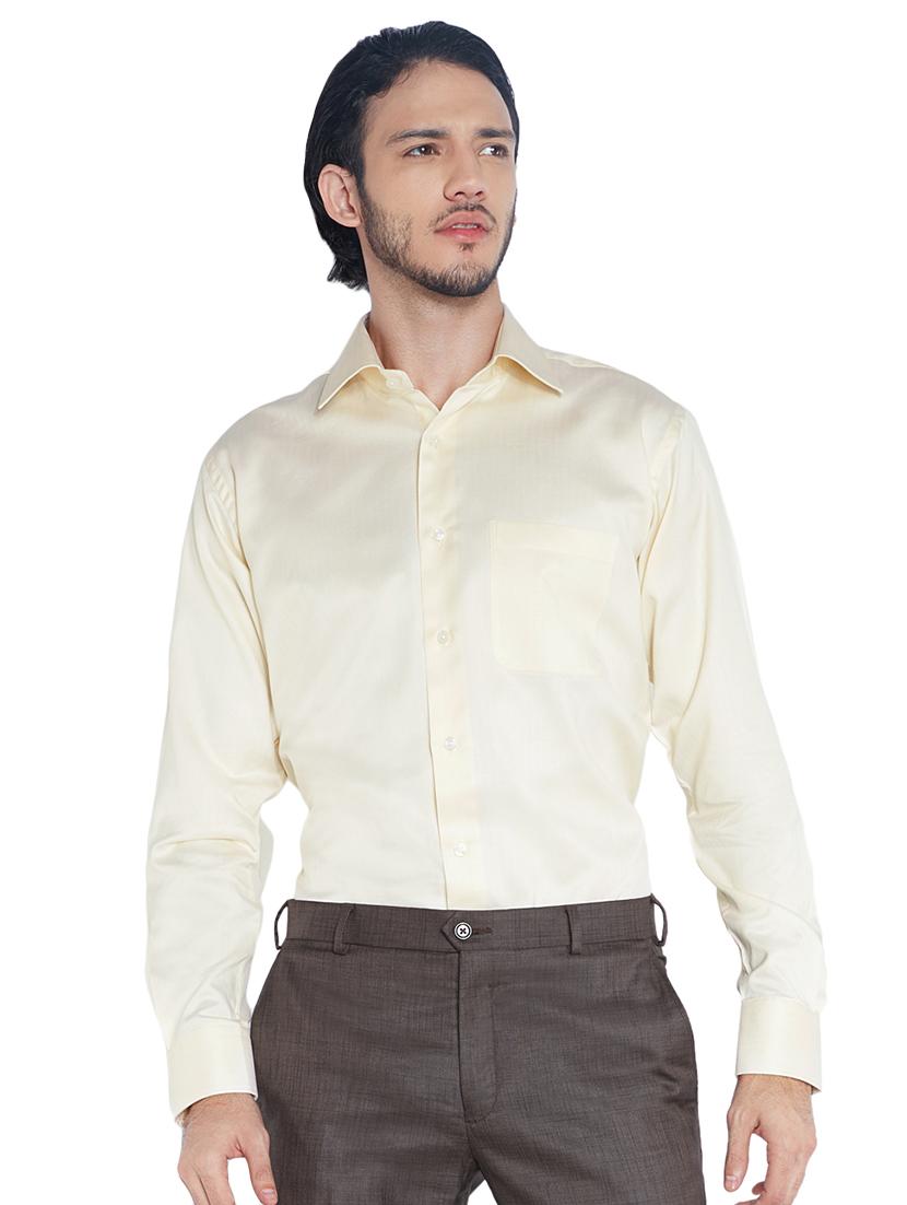 yellow solid formal shirt - 17506120 - Zoom Image - 0