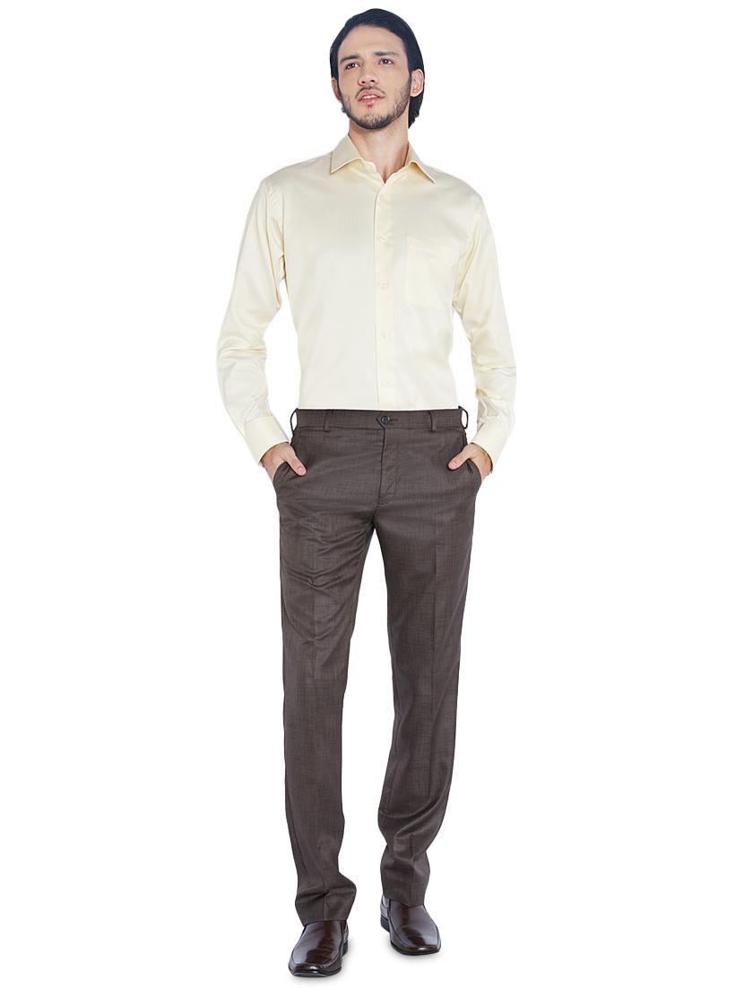 yellow solid formal shirt - 17506120 - Standard Image - 3