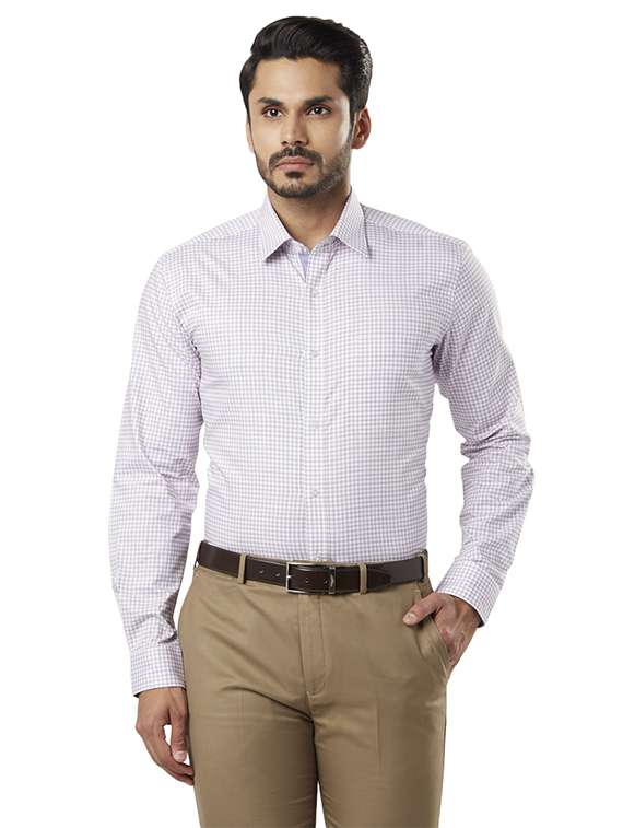 white check printed formal shirt - 17506172 - Zoom Image - 0