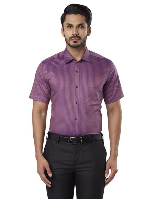 purple checkered formal shirt - 17506180 - Standard Image - 0