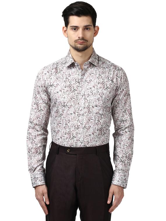white floral print formal shirt - 17506280 -  Zoom Image - 0