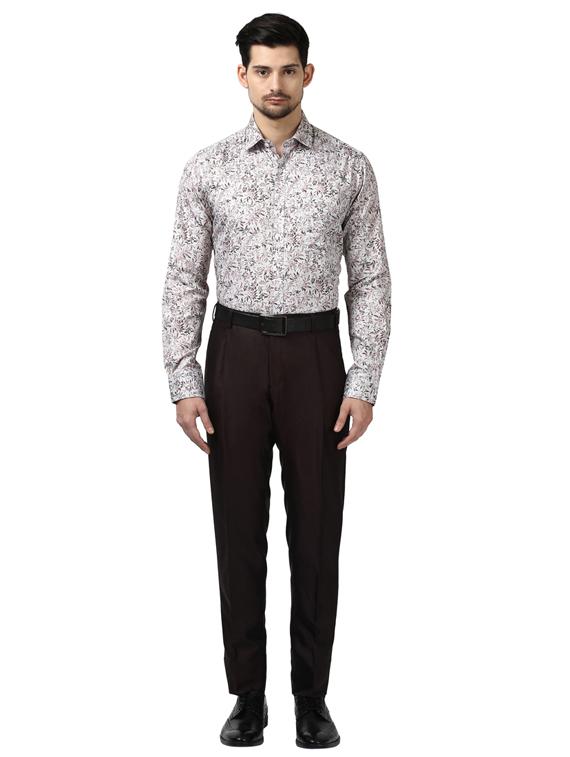 white floral print formal shirt - 17506280 - Standard Image - 3
