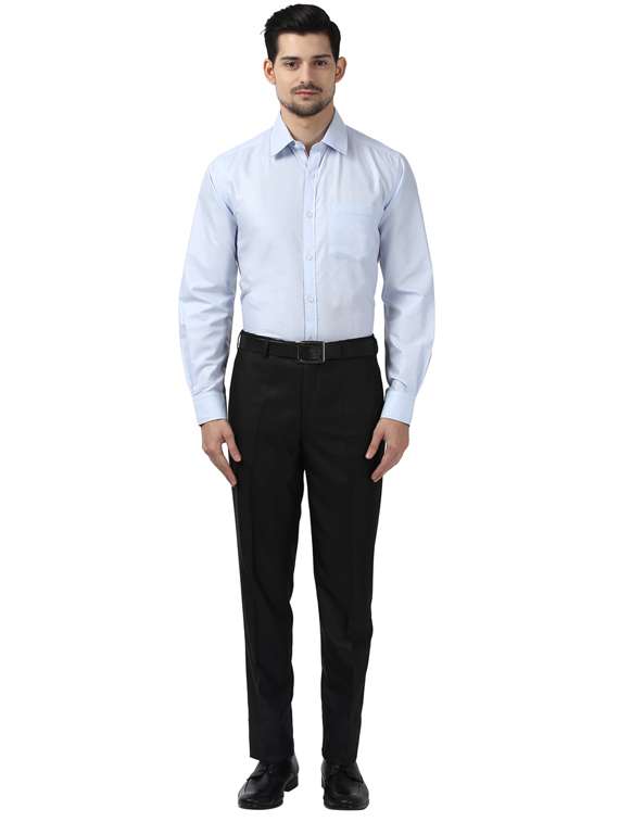 light blue solid formal shirt - 17506290 - Standard Image - 3