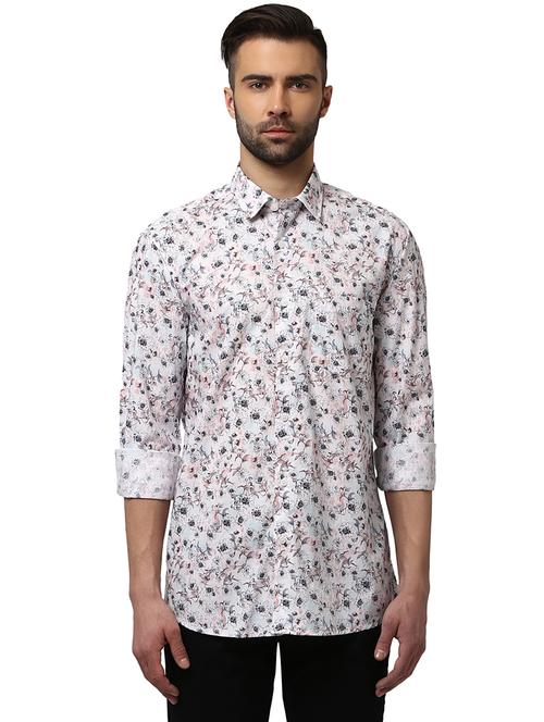 white floral print casual shirt - 17506397 - Standard Image - 0