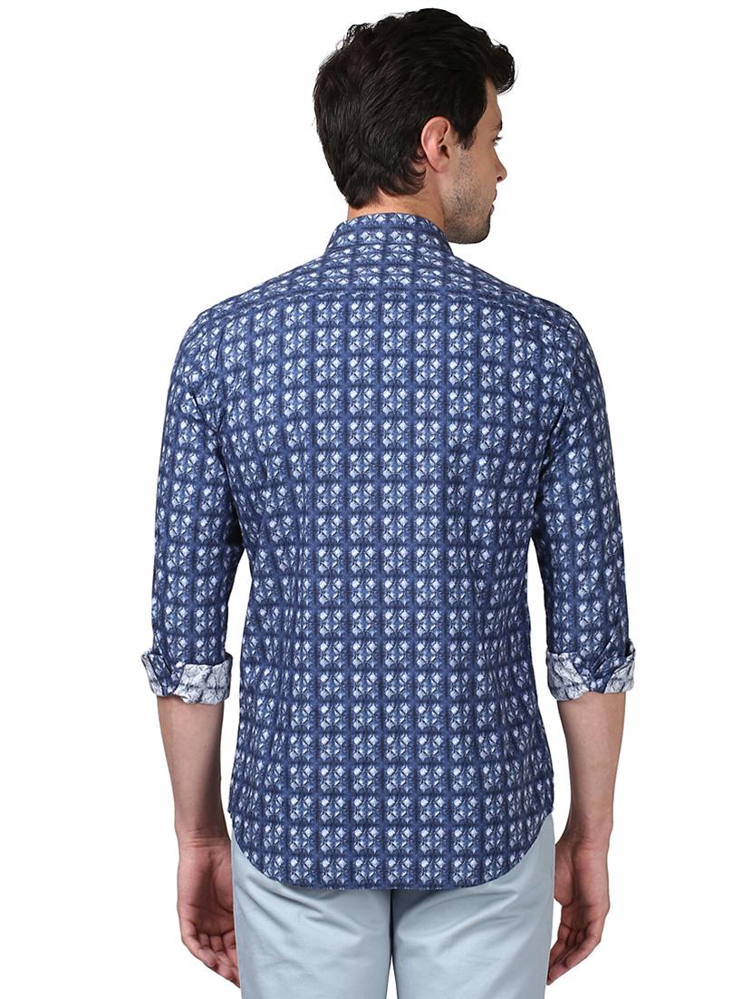 navy blue printed casual shirt - 17506409 - Standard Image - 3