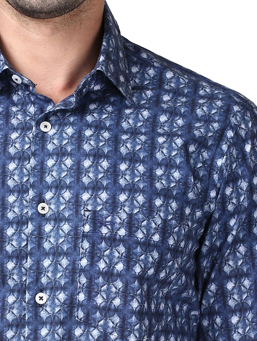 navy blue printed casual shirt - 17506409 - Standard Image - 5