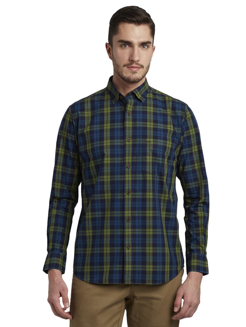 blue checkered casual shirt - 17506530 -  Zoom Image - 0
