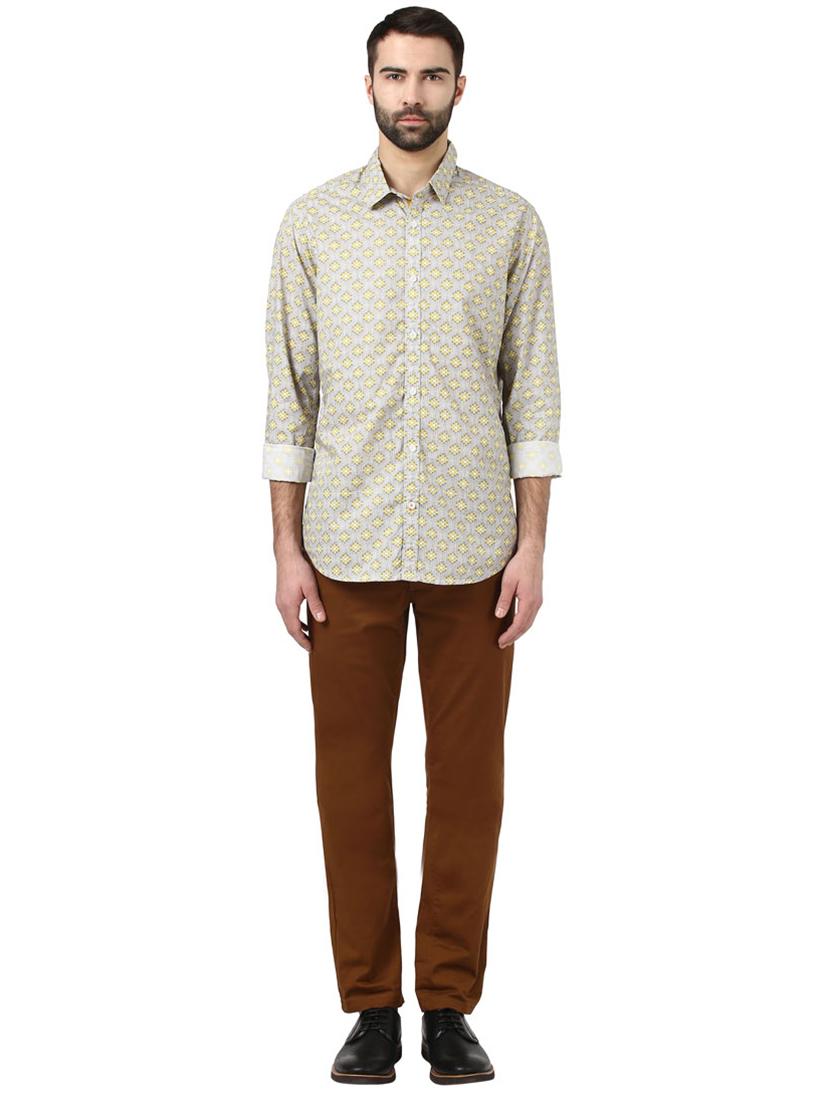 grey printed casual shirt - 17506569 - Standard Image - 3