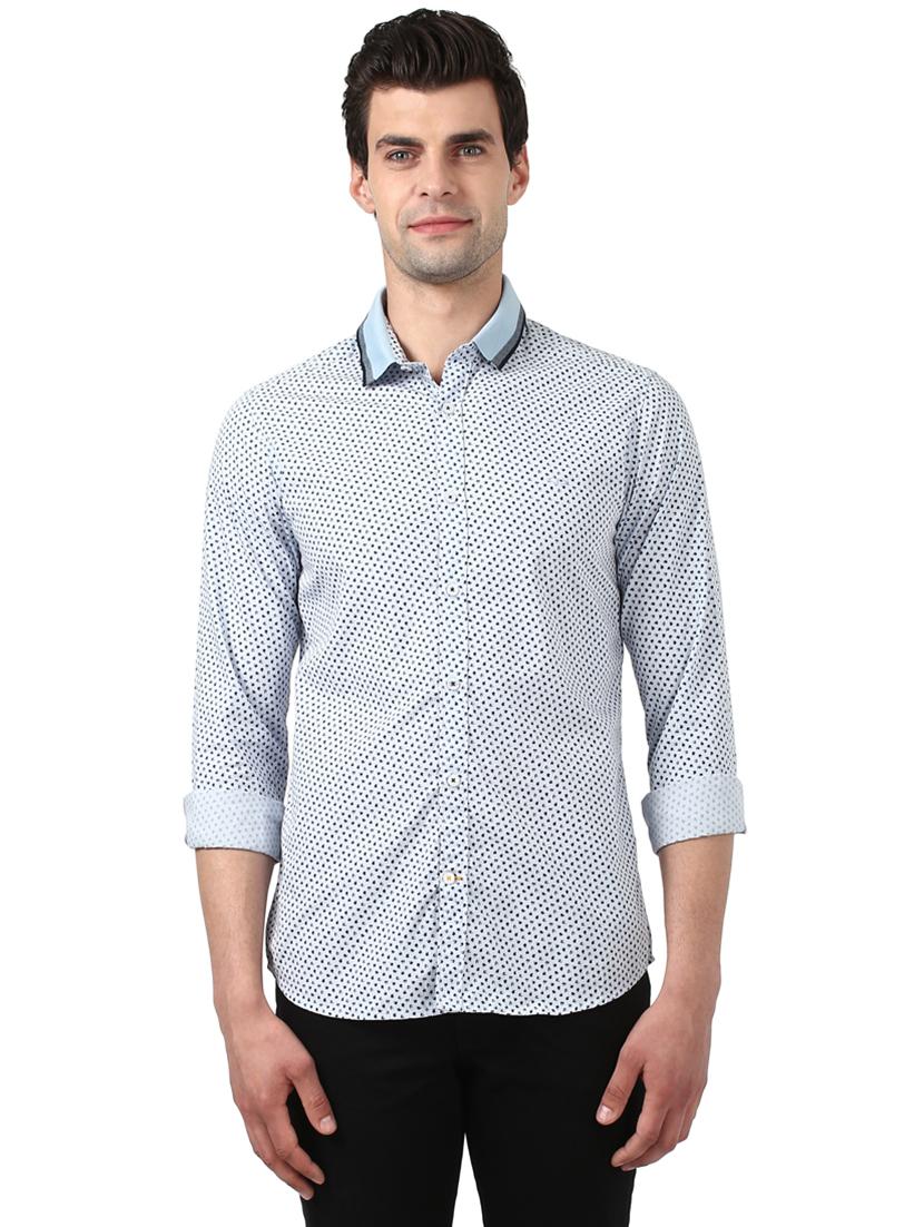 light blue printed casual shirt - 17506601 - Zoom Image - 0