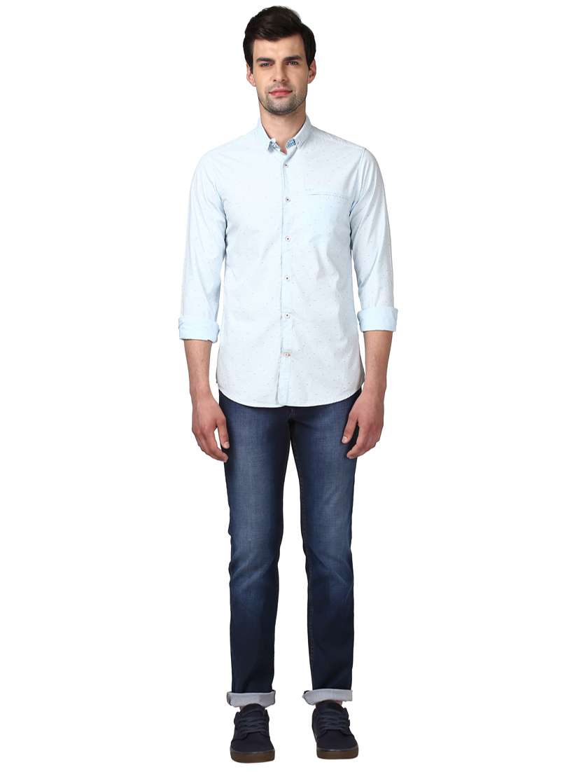blue printed casual shirt - 17506616 - Standard Image - 3