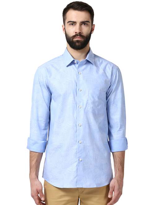 light blue printed casual shirt - 17506683 -  Standard Image - 0