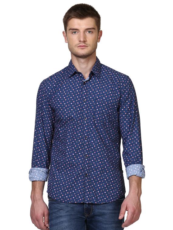 blue printed casual shirt - 17507110 -  Zoom Image - 0