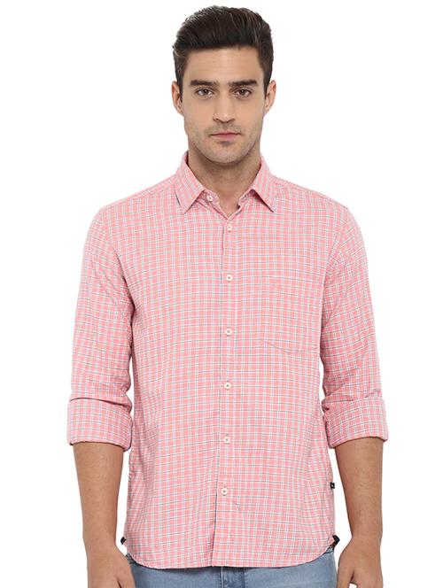 pink checkered casual shirt - 17507331 - Standard Image - 0