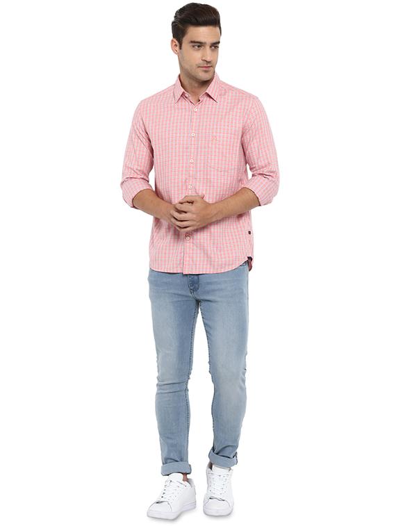 pink checkered casual shirt - 17507331 - Standard Image - 3