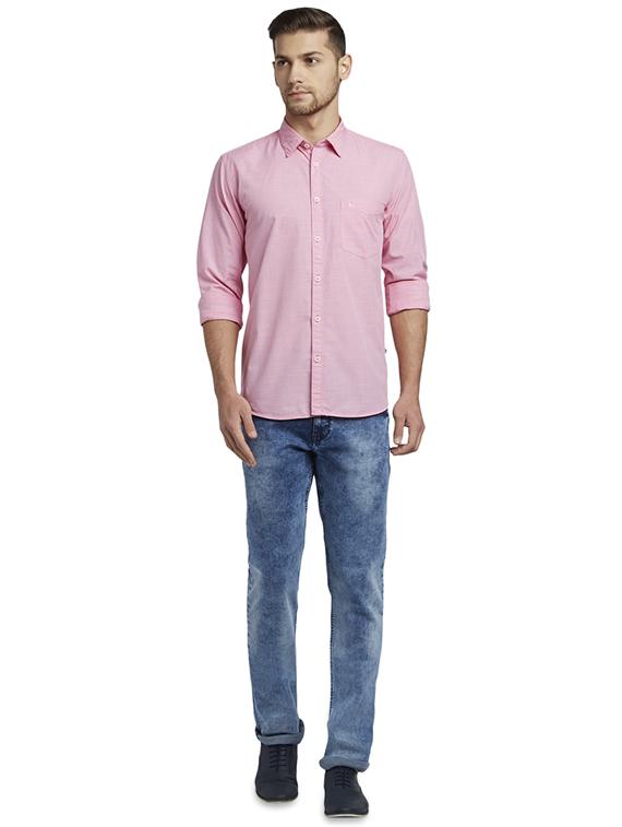 pink solid casual shirt - 17507357 - Standard Image - 3