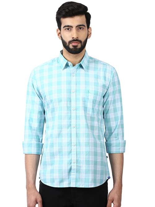 light blue checkered casual shirt  - 17507473 -  Standard Image - 0