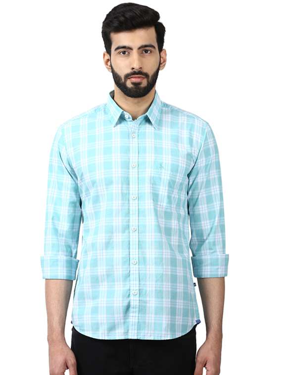 light blue checkered casual shirt  - 17507473 -  Zoom Image - 0