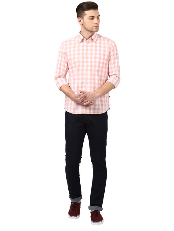 pink checkered casual shirt - 17507479 - Standard Image - 3