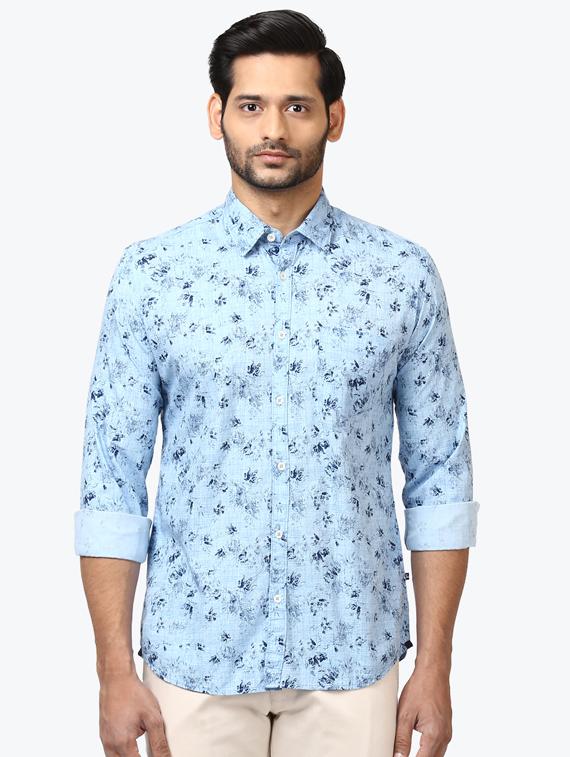 blue floral casual shirt - 17507488 -  Zoom Image - 0