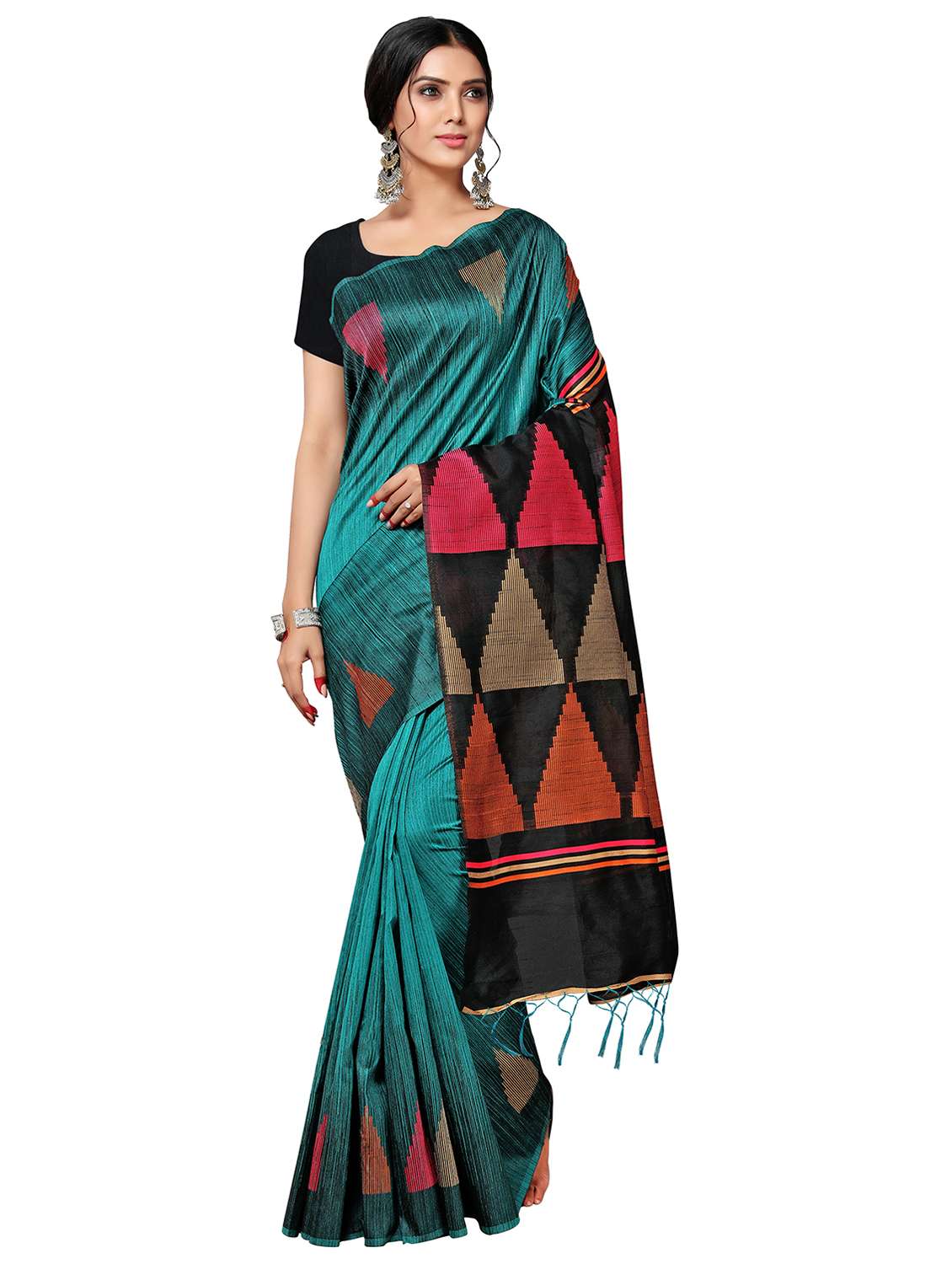 geometrical kanjivaram saree