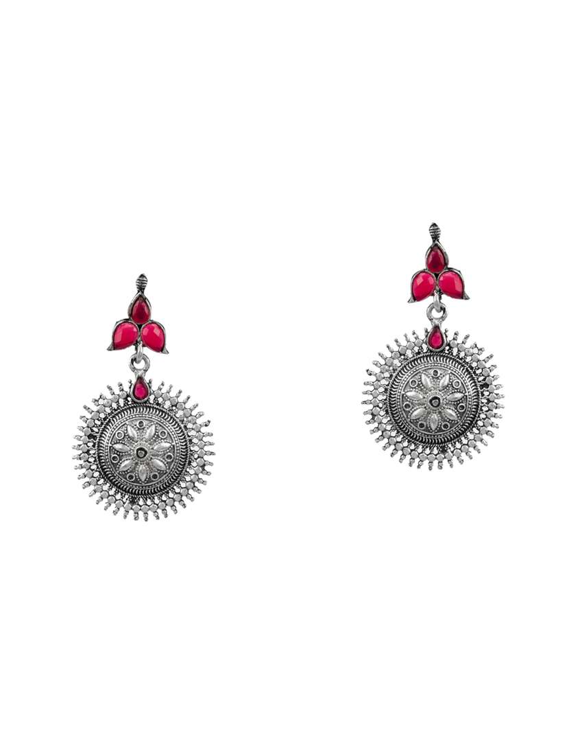 silver brass drop earring - 17509226 -  Zoom Image - 0