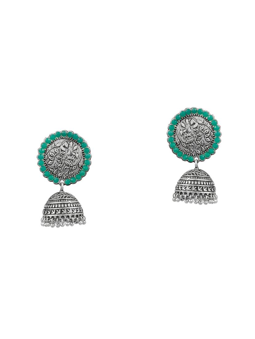 silver brass jhumka earring - 17509228 -  Zoom Image - 0