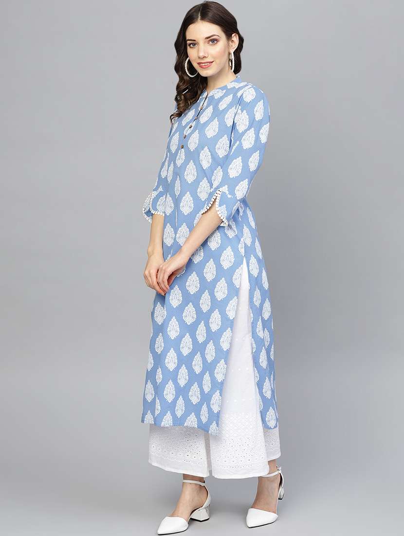 Block Print Straight Kurta
