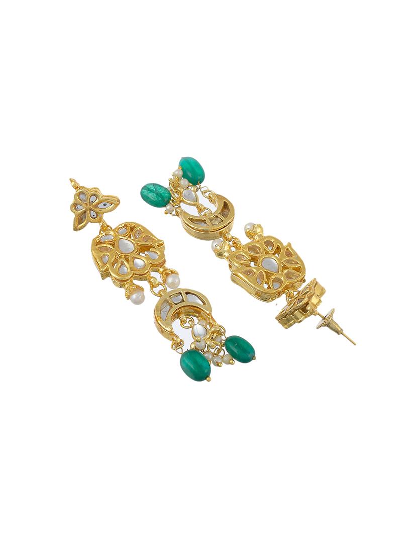 gold tone brass long necklace with earing - 17511294 - Standard Image - 3