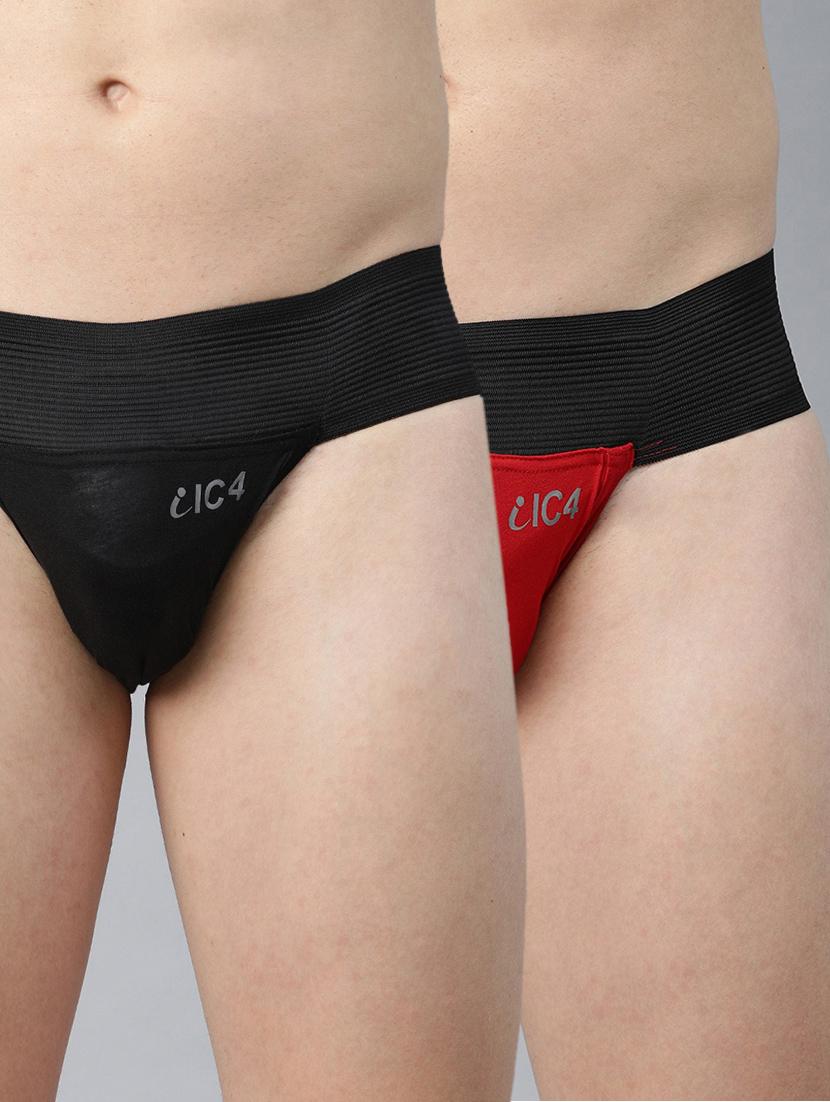 black, red 95% cotton, 5% elastane brief - 17513470 - Zoom Image - 0