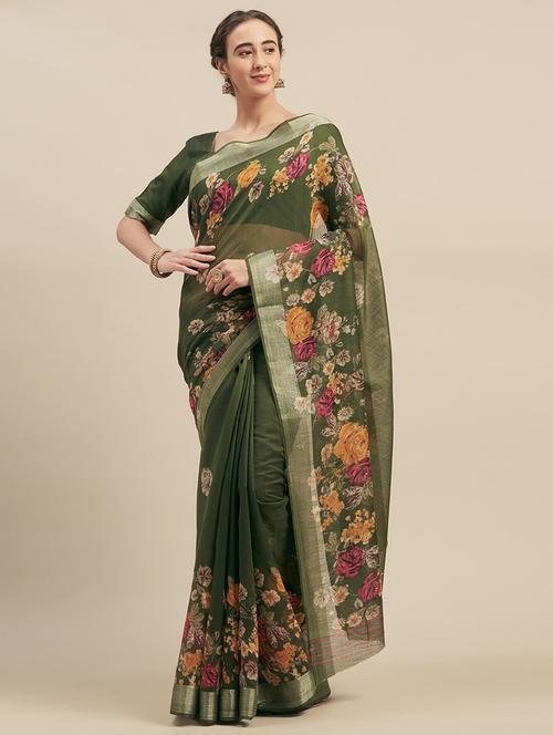 floral printed saree with blouse - 17514678 -  Standard Image - 0