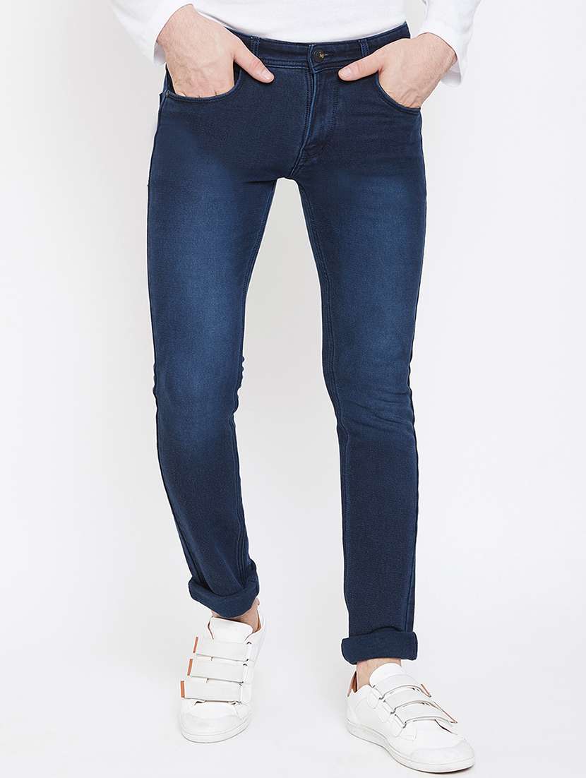 navy blue washed denim jeans - 17517751 - Zoom Image - 0