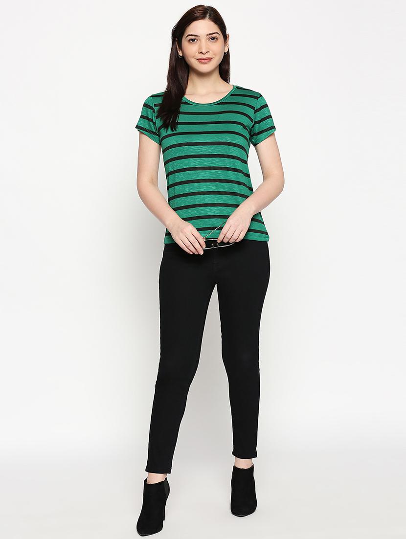 round neck striped tee - 17518190 - Standard Image - 3