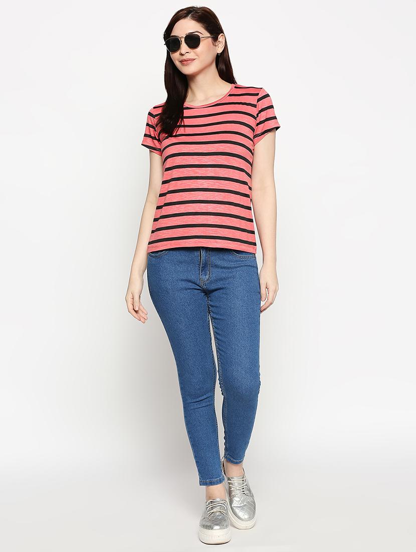 round neck striped tee - 17518191 - Standard Image - 3