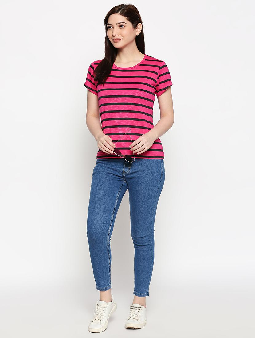 round neck striped tee - 17518195 - Standard Image - 3